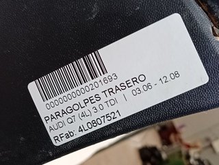 PARAGOLPES TRASERO AUDI Q7 (4L) 3.0 TDI