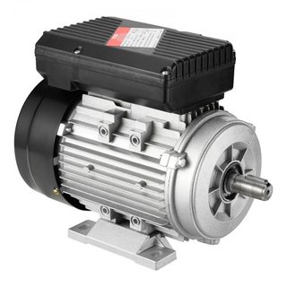 Motor Eléctrico de 0.75KW 1400 rpm, AC 220~240V 5.45A, Marco 80, B3, Motor de Compresor de Aire Monofásico, Eje Con Diente de 19mm, Rotación CW/CCW para Maquinaria Agrícola y Equipos Generales