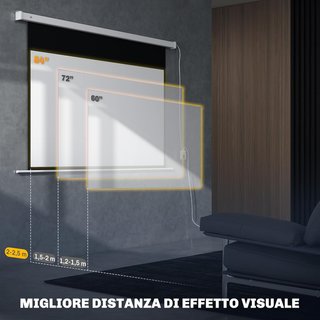 Pantalla de Proyector Motorizada de 84 Pulgadas 4K HD Formato 16:9, Pantalla de Proyector Motorizada Eléctrica con Control Remoto, para Casa, Cine, Oficina, Exterior, 212X8X150 Cm, Blanca