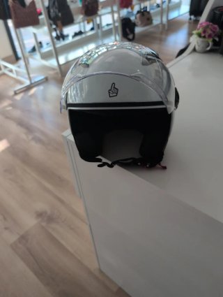 Casco Moto Jet Blanco con Visera