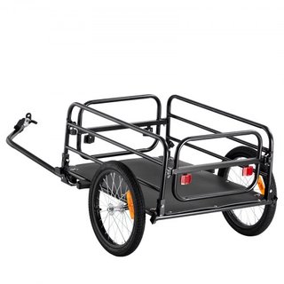 Remolque de Carga para Bicicleta, Capacidad de Carga de 72.5 kg, Carro de Bicicleta de Alta Resistencia, Almacenamiento Compacto Plegable y Liberación Rápida con Enganche Universal, Ruedas de 40.6...