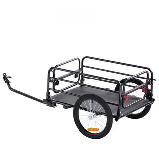 Remolque de Carga para Bicicleta, Capacidad de Carga de 72.5 kg, Carro de Bicicleta de Alta Resistencia, Almacenamiento Compacto Plegable y Liberación Rápida con Enganche Universal, Ruedas de 40.6...