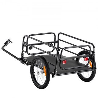 Remolque de Carga para Bicicleta, Capacidad de Carga de 72.5 kg, Carro de Bicicleta de Alta Resistencia, Almacenamiento Compacto Plegable y Liberación Rápida con Enganche Universal, Ruedas de 40.6...