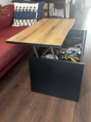 Mesa de centro elevable madera y negro URGE VENDER