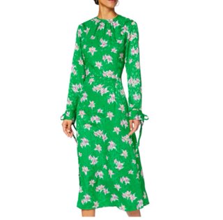 Vestido floral verde y rosa