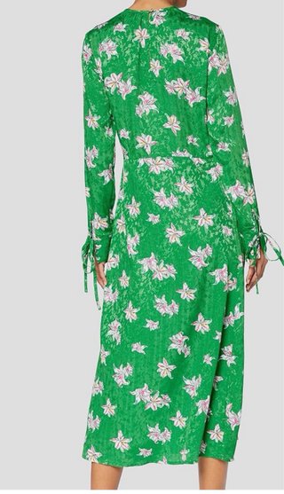 Vestido floral verde y rosa