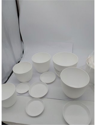 Utopia Home Paquete de 5 macetas 18/17/15/13/12 cm Maceta con platillo para la Cocina - balcón - Plantas de jardín - macetas de viv
