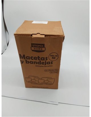 Utopia Home Paquete de 5 macetas 18/17/15/13/12 cm Maceta con platillo para la Cocina - balcón - Plantas de jardín - macetas de viv