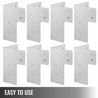 Soportes de Esquina para Banco de Trabajo 8 PCs Kit de Soportes para Mesa de Taller 48 LBS Soportes de Esquina para Mesa de Taller de Acero Galvanizado Color Blanco de 4 mm para Plataforma Elevada...