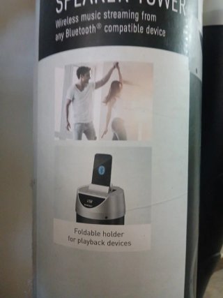 Altavoz Torre Negro y Plateado