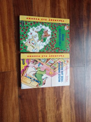 Lote de 2 libros Gerónimo Stilton euskera.