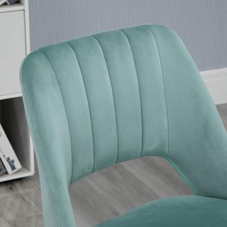 Silla De Oficina Ergonómica Y Giratoria, Silla Acolchada Para Escritorio Con Altura Regulable, Verde Petróleo 49X60X79-91Cm