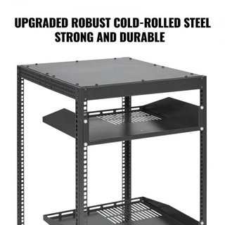Rack de Servidor Abierto de 15U, Profundidad Ajustable de 58.5-101.6cm/23-40 in, Rack de Servidor de Red Montado en Pared o Independiente, Rack AV de 4 Postes con Ruedas, Soporta Todo Su Equipo de...
