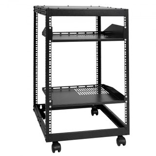 Rack de Servidor Abierto de 15U, Profundidad Ajustable de 58.5-101.6cm/23-40 in, Rack de Servidor de Red Montado en Pared o Independiente, Rack AV de 4 Postes con Ruedas, Soporta Todo Su Equipo de...
