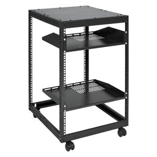 Rack de Servidor Abierto de 15U, Profundidad Ajustable de 58.5-101.6cm/23-40 in, Rack de Servidor de Red Montado en Pared o Independiente, Rack AV de 4 Postes con Ruedas, Soporta Todo Su Equipo de...