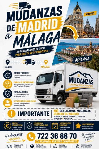 Mudanzas entre Málaga-Madrid