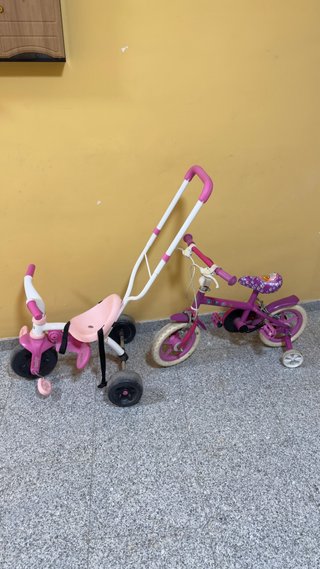 Bicicleta y Triciclo Infantil Rosa