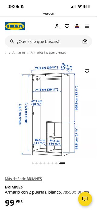 Armario Ikea Brimnes Blanco
