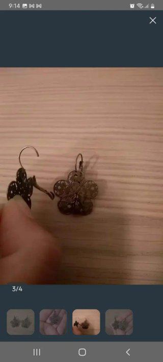 Pendientes flor victorianos morados y plateados