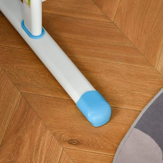 Banco Escolar para Niños de 6-12 Años Ajustable en Altura, Set de Escritorio y Silla para Niños con Superficie Inclinable a 45°, Cajón, 2 Portalápices y Gancho, Azul