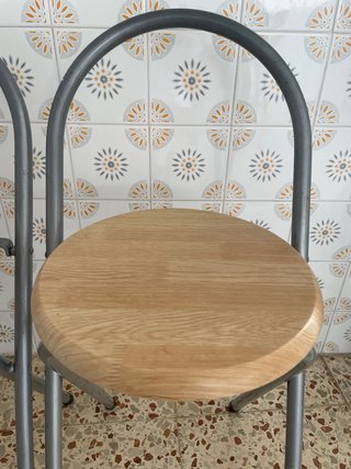 2 Sillas Altas Plegables Madera y Metal
