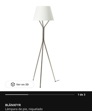 Lámpara de pie Ikea Trípode Tela Metálica
