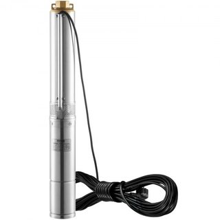 Bomba Sumergible de Pozo Profundo, 370W 230V 50Hz, 5.3 m³/h Caudal Máximo 50 m (164 pies) Altura Máxima, con Cable Eléctrico de 9.1 m, Bombas de Agua de Acero Inoxidable para Riego Industrial y Us...