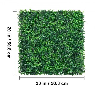 Pannello di Boxwood Artificiale UV 24pz Pannelli di Siepe di Boxwood Parete di Erba Artificiale 20" X 20" 4 cm Parete di Erba Verde Siepe Falso per Decorazione Recinzione Privacy Interno Esterno Giardino