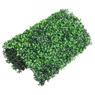 Pannello di Boxwood Artificiale UV 24pz Pannelli di Siepe di Boxwood Parete di Erba Artificiale 20" X 20" 4 cm Parete di Erba Verde Siepe Falso per Decorazione Recinzione Privacy Interno Esterno Giardino