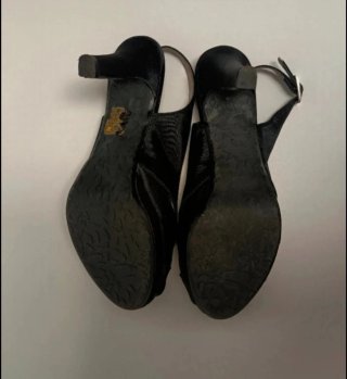 Sandalias Jaclin Piel Tacón Raso Negro Talla 36