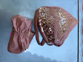 Bikini Mujer Lentejuelas Oro Rosa Talla S