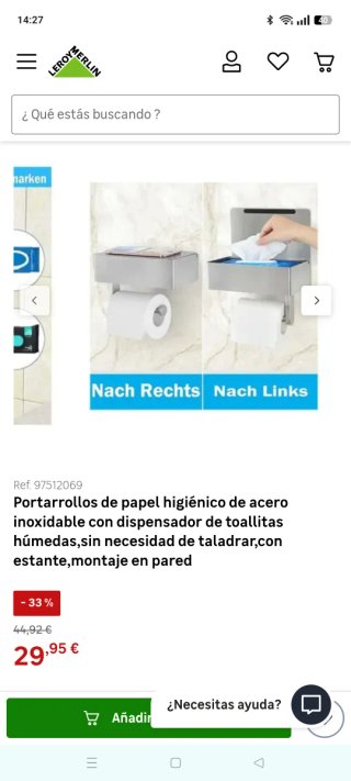 Portarrollos Papel Higiénico con Dispensador