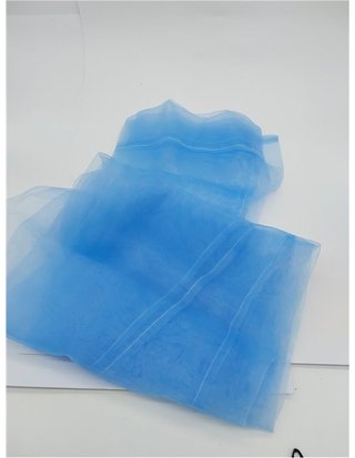 Cortine decorative in organza trasparente AFUT da 100 x 200 cm - pannello in organza per ufficio (blu)