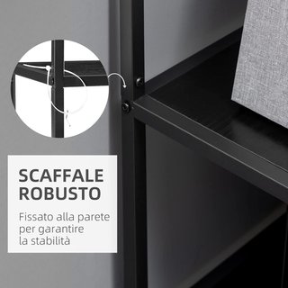 Estantería de 7 Niveles, Estantería Vertical Ahorra Espacio, Estructura de Acero, Estante para Sala de Estar, Dormitorio, Oficina, Estudio, Industrial, 83X34X180 Cm, Negro
