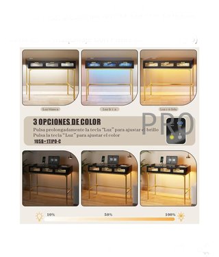Tocador maquillaje con luz y cajones moderno
