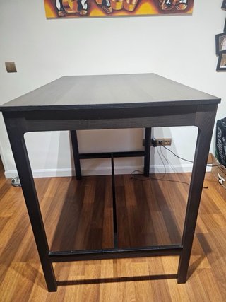 Mesa alta salón madera y metal