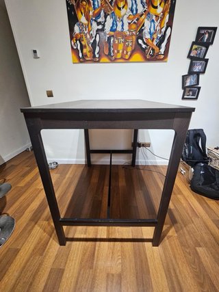 Mesa alta salón madera y metal