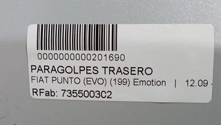 PARAGOLPES TRASERO FIAT PUNTO (EVO) (199) Emotion