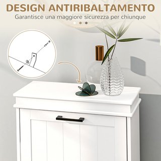 Zapatero Ahorrador de Espacio con 2 Cajones Plegables para 10 Pares de Zapatos, Mueble para Zapatos con Estante Regulable, 54X24X82.5 Cm, Blanco