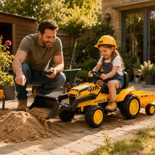 Buddy - Tractor con pala y remolque infantil 12v