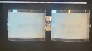 2 Lámparas Techo Cromadas Cristal Templado.