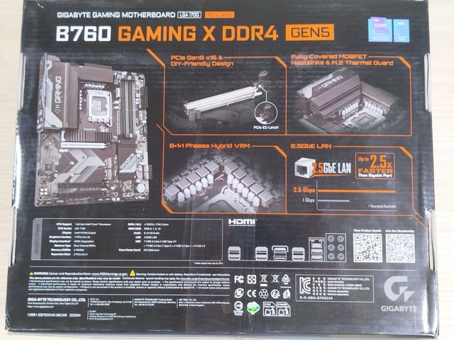 Scheda madre Gigabyte B760 Gaming X DDR4 Gen5 LGA1700
