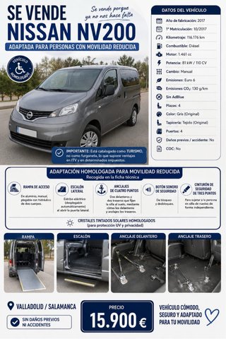 Nissan NV200 Adaptada Movilidad Reducida