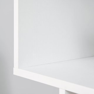 Estantería de Diseño, Estantería de Pared Blanca, 6 Estantes Descompuestos, Estructura en Zig-Zag, Moderna, Resistente, de Madera, para Salón y Oficina, 80X24X191Cm, Blanca