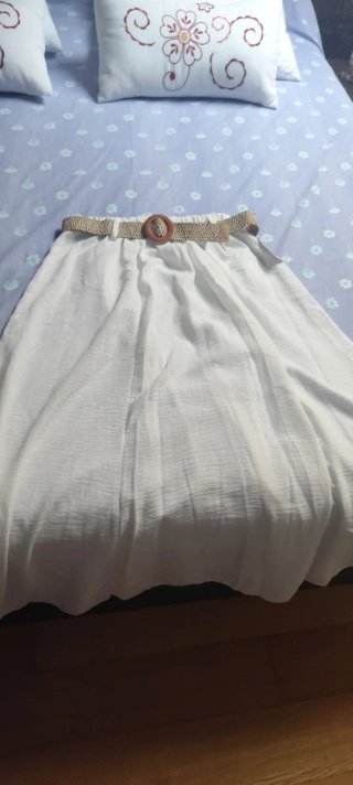 Falda playeras gasa blanca talla única