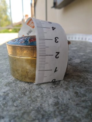 Scatola portagioie vintage pavone ottone smalto