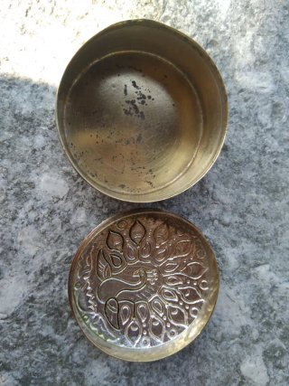 Scatola portagioie vintage pavone ottone smalto