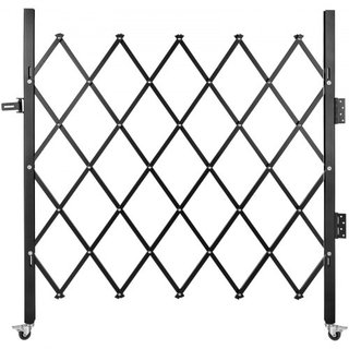 Puerta de Seguridad Plegable Individual, 170 × 124 cm (An × Al) Puerta Plegable, Puerta de Seguridad de Acero en Acordeón, Puerta de Seguridad Expandible Flexible, Puerta de Barricada Rodante de 3...