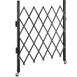 Puerta de Seguridad Plegable Individual, 170 × 124 cm (An × Al) Puerta Plegable, Puerta de Seguridad de Acero en Acordeón, Puerta de Seguridad Expandible Flexible, Puerta de Barricada Rodante de 3...