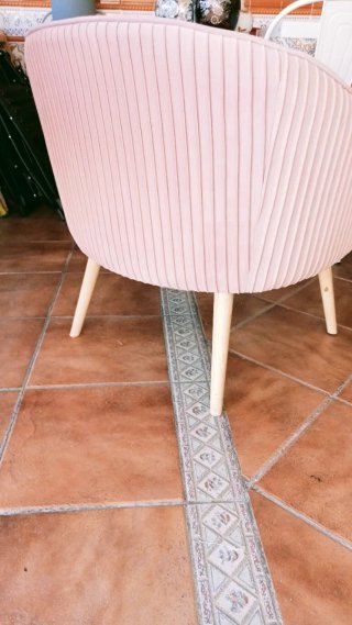 Sillones de Terciopelo Rosa Estilo Retro (Beliani